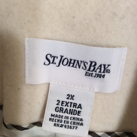 New St. John’s bay women’s white button up coat 2x - Picture 2 of 6